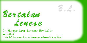 bertalan lencse business card